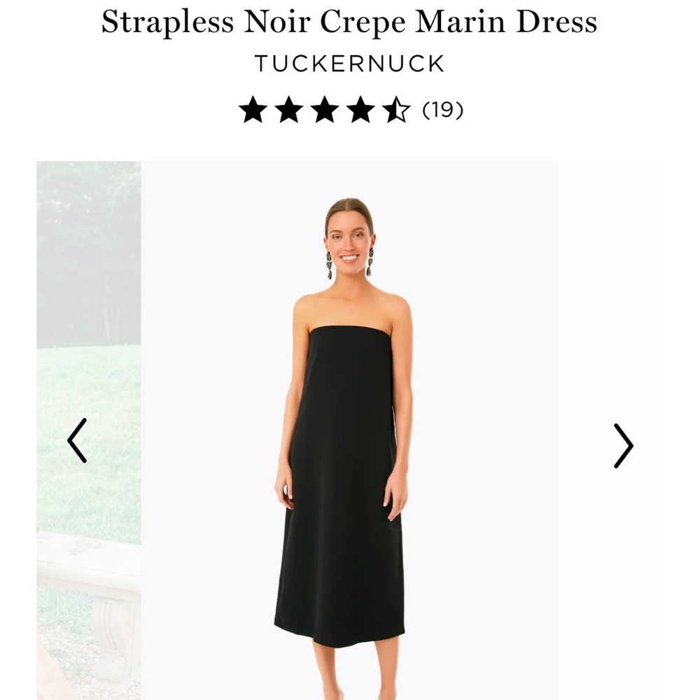 Tuckernuck Black Strapless Crepe Dress size L